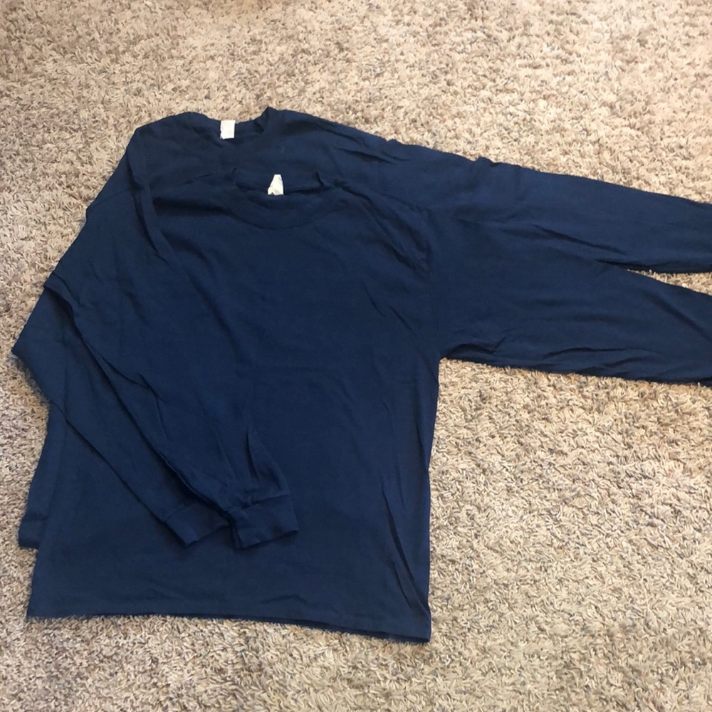 2 Hanes long sleeve t-shirts